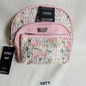Jones New York Pink Floral Travel Cosmetic Bag Set Of 3. Make Up